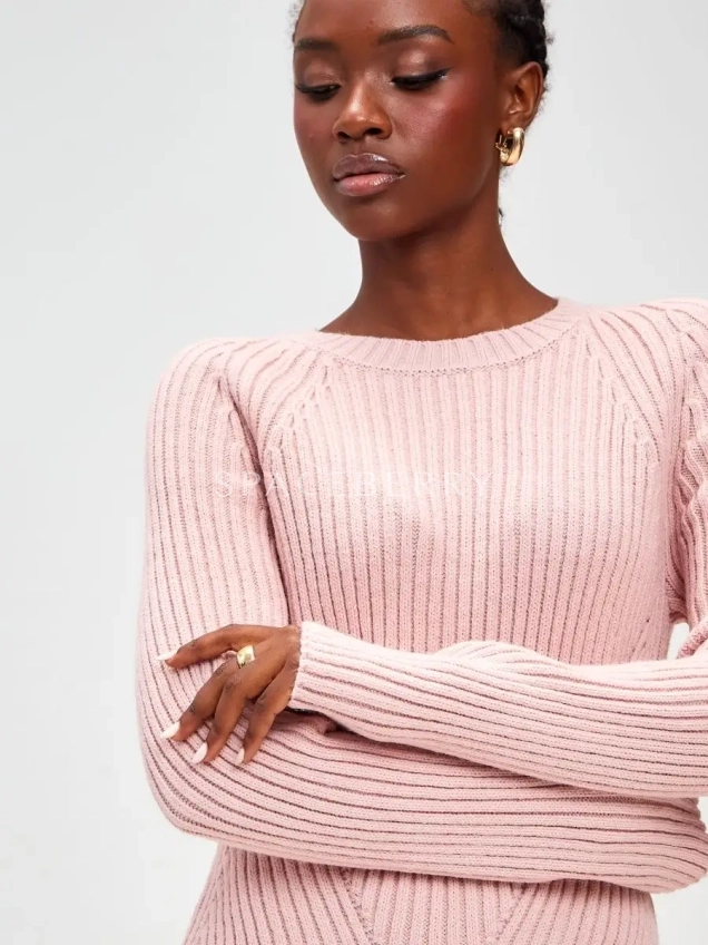 Женское теплое вечернее вязаное платье